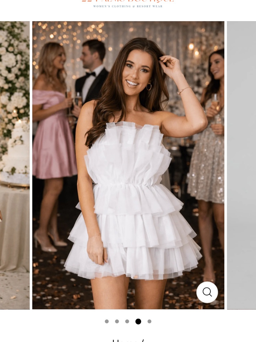 Buddy Love White Strapless Ruffle Tulle Mini Dress